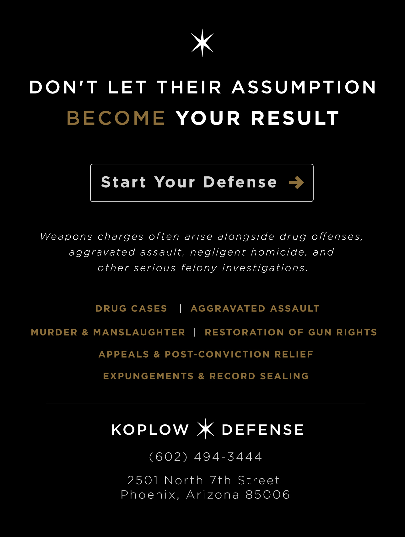 Don't let their assumption become your result. Start your defense.