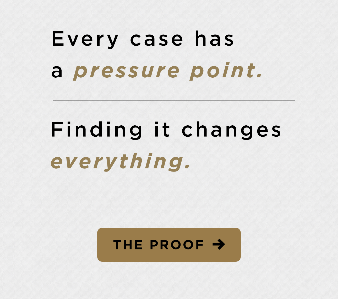 Every case has a pressure point. Finding it changes everything. The proof.
